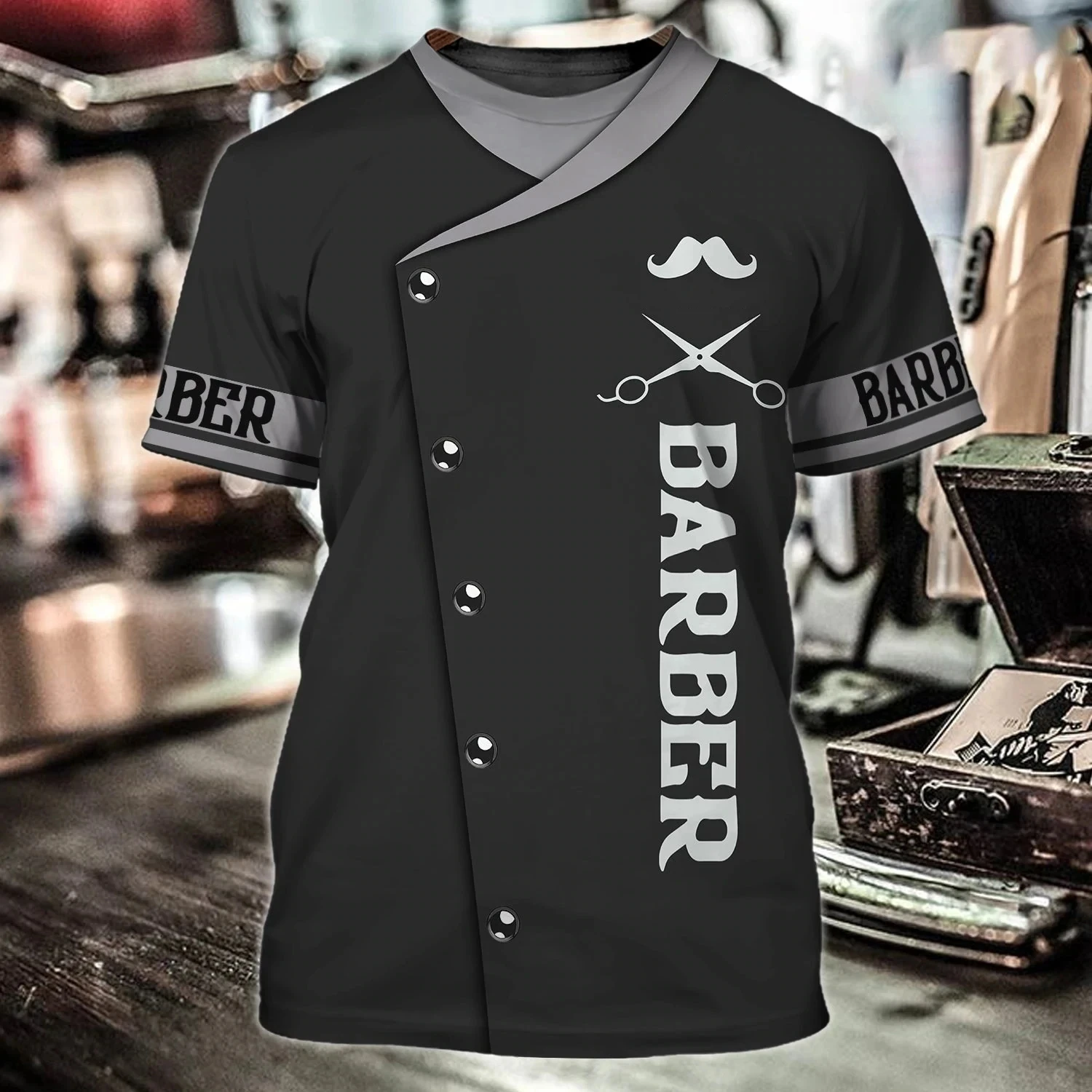 Streetwear Brand T Shirt - Men's Summer Fashion Barber Picture Casual