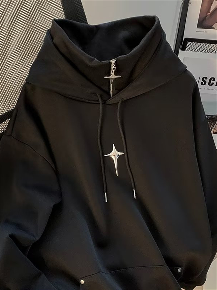 Autumn Winter High Neck Hoodie - Streetwear Brand Hoodies review and price