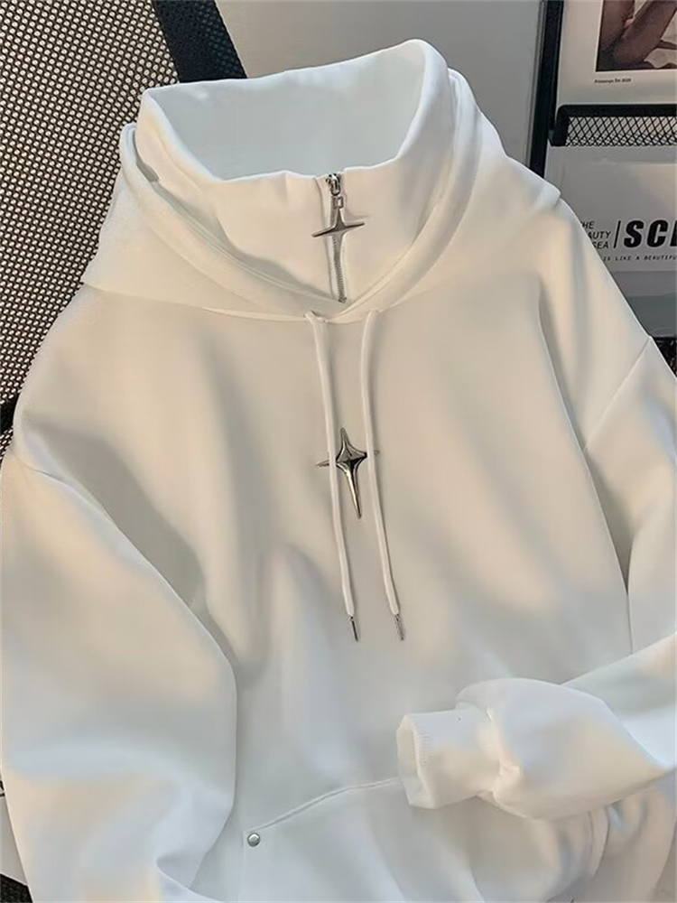 Autumn Winter High Neck Hoodie - Streetwear Brand Hoodies review and price